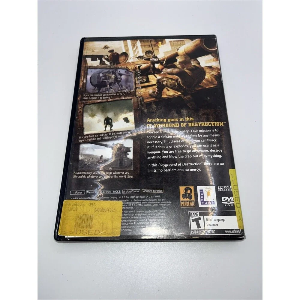 Mercenaries: Playground of Destruction (PlayStation 2, 2005) CIB Tested Working
